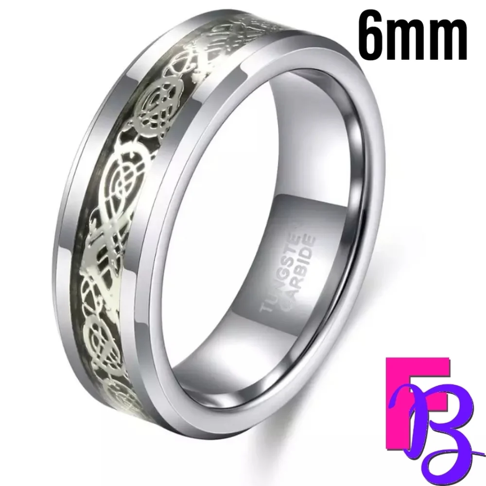 - *NEW!* 6mm / 8mm Tungsten Carbide Celtic Dragon Ring - Picture 4 of 9